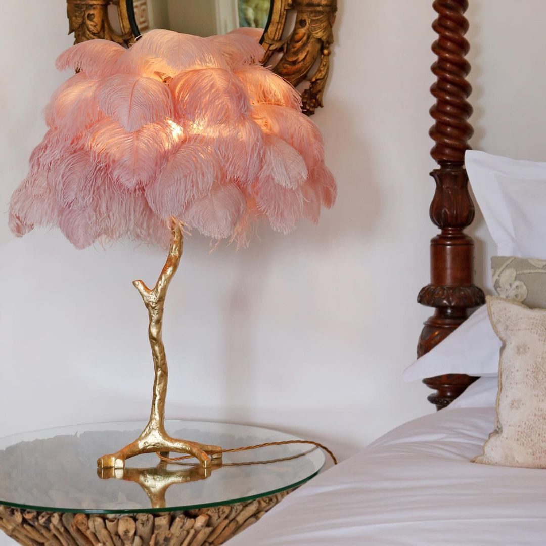 Ostrich Feather Table Lamp - Ostrich Feather Table Lamp - Mooielight