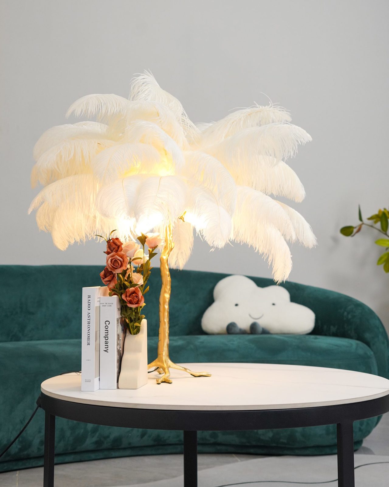 Ostrich Feather Table Lamp - Ostrich Feather Table Lamp - Mooielight