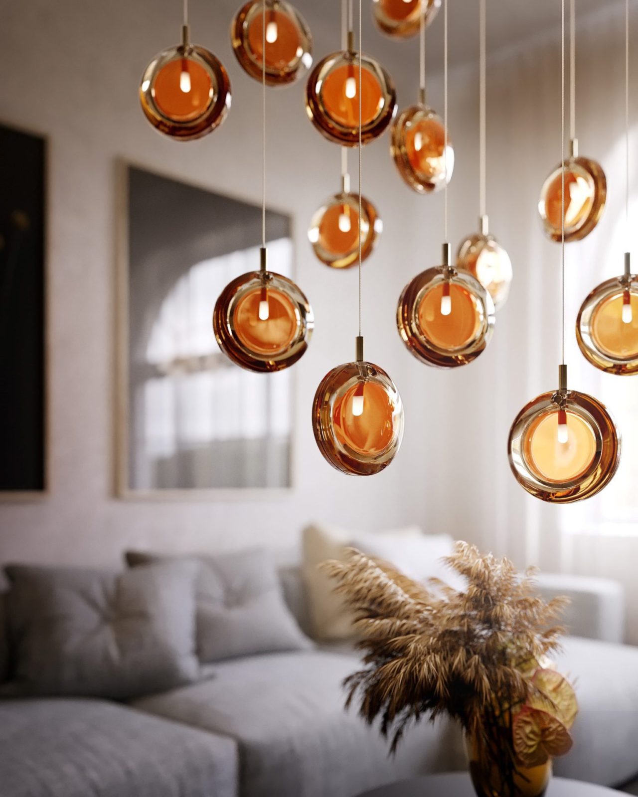 Glass on sale hanging lamp