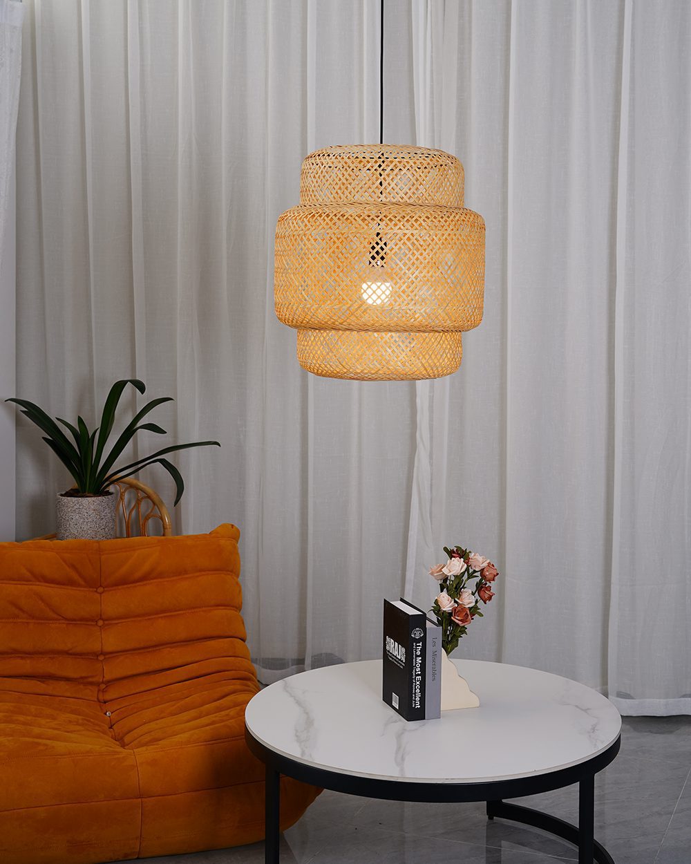 SINNERLIG Pendant lamp, bamboo/handmade - IKEA