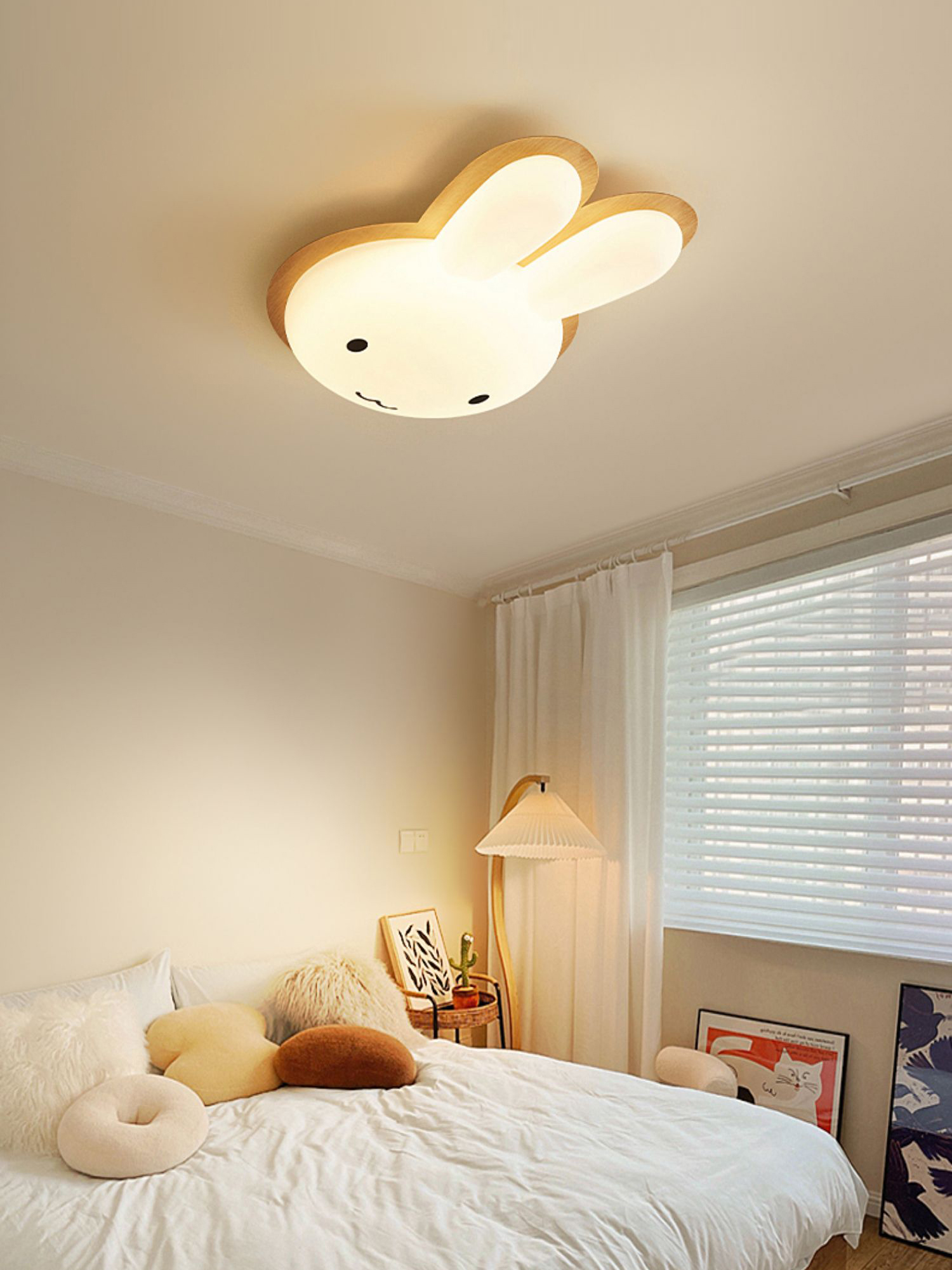 Cartoon White Rabbit Ceiling Lamp